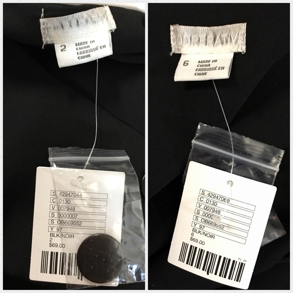 SIZE 2 Cooperative black button front mini dress - Picture 8 of 8